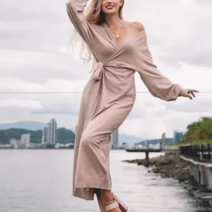 Open Knit Long Sleeve Wrap
