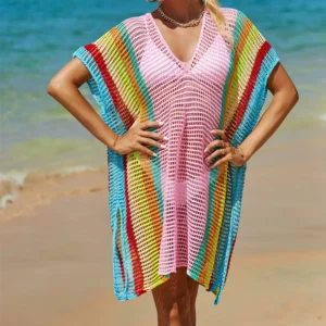 Lightweight Rainbow Tassel Coverup