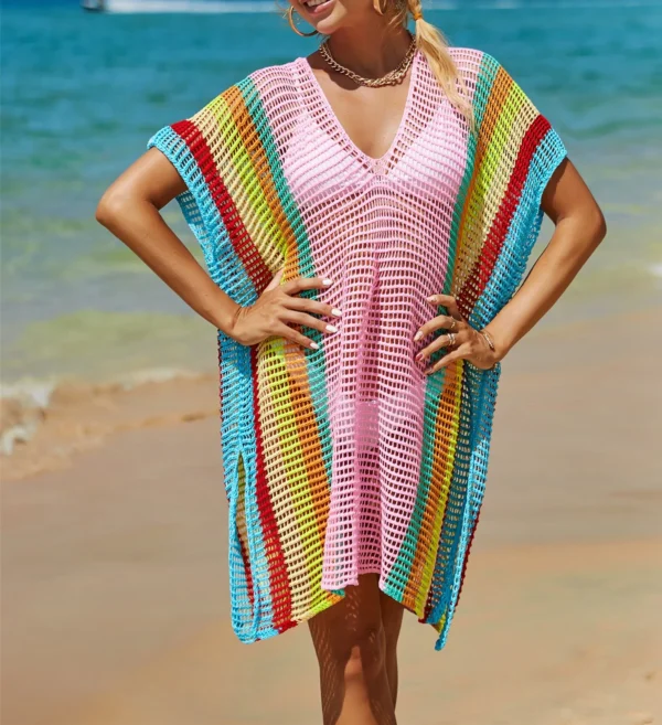 Lightweight Rainbow Tassel Coverup