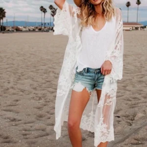Flowy White Sheer Kimono